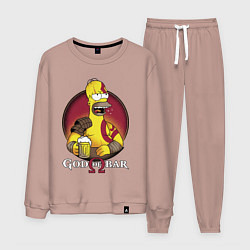 Костюм хлопковый мужской Homer god of bar, цвет: пыльно-розовый