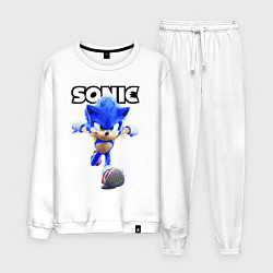 Костюм хлопковый мужской Sonic the Hedgehog 2, цвет: белый