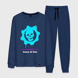 Костюм хлопковый мужской Gears of War в неоновых цветах, цвет: тёмно-синий