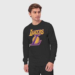 Костюм хлопковый мужской Lakers Лейкерс Коби Брайант, цвет: черный — фото 2