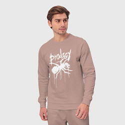 Костюм хлопковый мужской Draw white logo - Ant, цвет: пыльно-розовый — фото 2