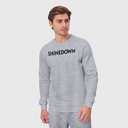 Костюм хлопковый мужской Shinedown лого, цвет: меланж — фото 2