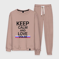 Костюм хлопковый мужской Keep calm Volsk Вольск, цвет: пыльно-розовый