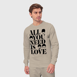 Костюм хлопковый мужской ALL YOU NEED IS LOVE THE BEATLES, цвет: миндальный — фото 2