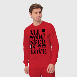 Костюм хлопковый мужской ALL YOU NEED IS LOVE THE BEATLES, цвет: красный — фото 2