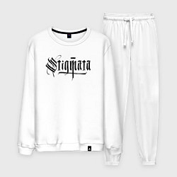 Костюм хлопковый мужской Stigmata логотип, цвет: белый