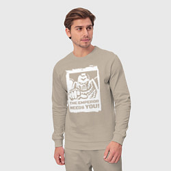 Костюм хлопковый мужской Император нуждается в тебе! Белый постер, цвет: миндальный — фото 2