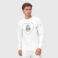 Костюм хлопковый мужской Лого Sporting в сердечке, цвет: белый — фото 2