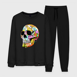 Костюм хлопковый мужской Art cool skull, цвет: черный