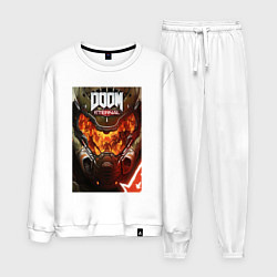 Костюм хлопковый мужской Doom eternal - poster, цвет: белый