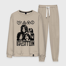 Костюм хлопковый мужской Led Zeppelin Black, цвет: миндальный