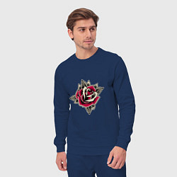 Костюм хлопковый мужской Бутон розы, цвет: тёмно-синий — фото 2