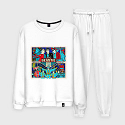 Костюм хлопковый мужской Beastie Boys hip hop, цвет: белый