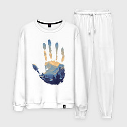 Костюм хлопковый мужской Отпечаток ладони Кратоса, цвет: белый