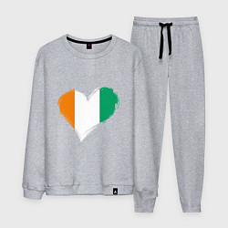 Костюм хлопковый мужской Сердце - Ирландия, цвет: меланж