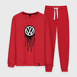 Костюм хлопковый мужской Volkswagen - art logo, цвет: красный