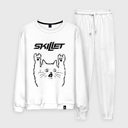 Костюм хлопковый мужской Skillet - rock cat, цвет: белый