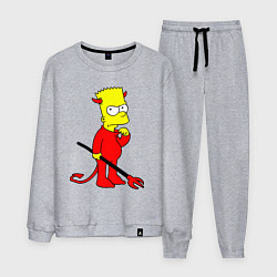 Костюм хлопковый мужской Bart Simpson - devil, цвет: меланж