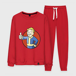 Костюм хлопковый мужской Vault boy like, цвет: красный