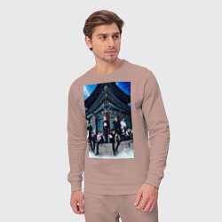 Костюм хлопковый мужской Stray Kids Thunderous, цвет: пыльно-розовый — фото 2