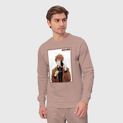 Костюм хлопковый мужской Мафую Сато art, цвет: пыльно-розовый — фото 2