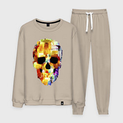 Костюм хлопковый мужской Color skull - sketch, цвет: миндальный
