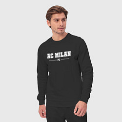 Костюм хлопковый мужской AC Milan football club классика, цвет: черный — фото 2