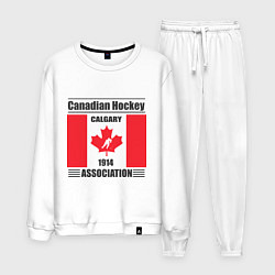 Костюм хлопковый мужской Федерация хоккея Канады, цвет: белый