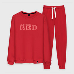 Костюм хлопковый мужской Red is my color, цвет: красный