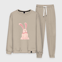 Костюм хлопковый мужской Pink Bunny, цвет: миндальный