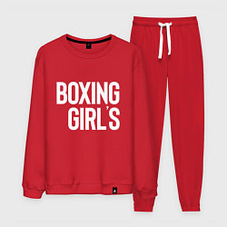 Костюм хлопковый мужской Boxing girls, цвет: красный