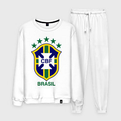 Костюм хлопковый мужской Brasil CBF, цвет: белый
