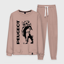 Костюм хлопковый мужской Peugeot лев, цвет: пыльно-розовый