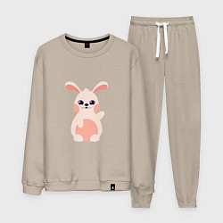 Костюм хлопковый мужской Pink Bunny, цвет: миндальный