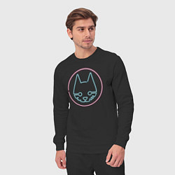 Костюм хлопковый мужской Stray logo neon, цвет: черный — фото 2