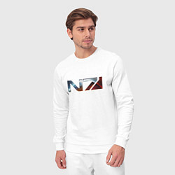 Костюм хлопковый мужской Mass Effect N7 -Shooter, цвет: белый — фото 2
