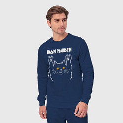 Костюм хлопковый мужской Iron Maiden rock cat, цвет: тёмно-синий — фото 2