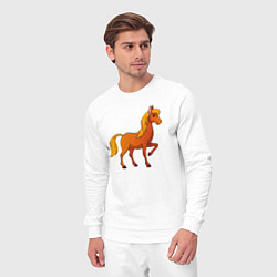 Костюм хлопковый мужской Добрый конь, цвет: белый — фото 2