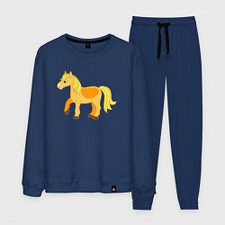 Костюм хлопковый мужской Золотая лошадка, цвет: тёмно-синий