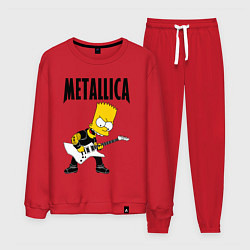 Костюм хлопковый мужской Металлика Барт Симпсон, цвет: красный