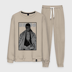 Костюм хлопковый мужской Сюнсуй Кьёраку - Блич, цвет: миндальный