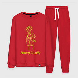 Костюм хлопковый мужской Monkey D Luffy Gold, цвет: красный