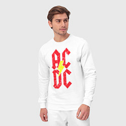Костюм хлопковый мужской AC DC logo, цвет: белый — фото 2