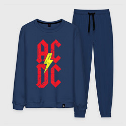 Костюм хлопковый мужской AC DC logo, цвет: тёмно-синий