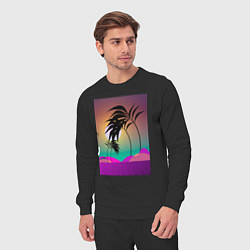 Костюм хлопковый мужской Palms space purple, цвет: черный — фото 2