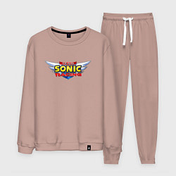 Костюм хлопковый мужской Team Sonic racing - logo, цвет: пыльно-розовый