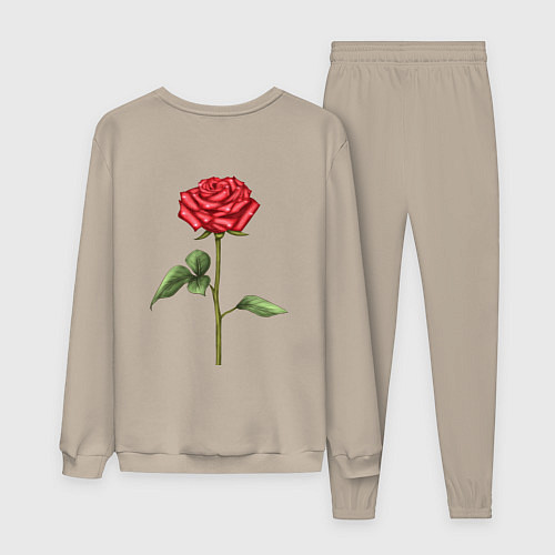 Мужской костюм Роза красная / Миндальный – фото 2