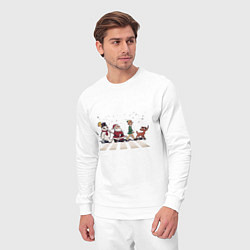 Костюм хлопковый мужской Beatles Christmas, цвет: белый — фото 2