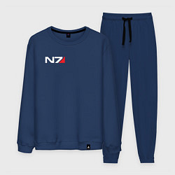 Костюм хлопковый мужской Логотип N7, цвет: тёмно-синий