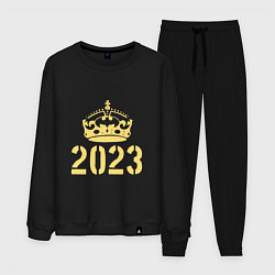 Костюм хлопковый мужской Корона 2023, цвет: черный